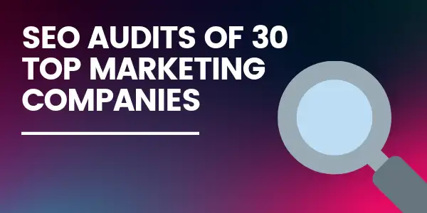 SEO Audits of 30 Top Marketing Companies