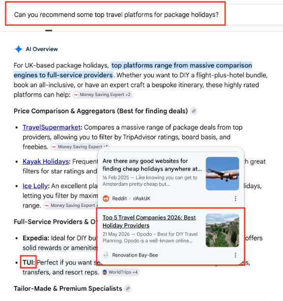 Top travel platforms package holidays