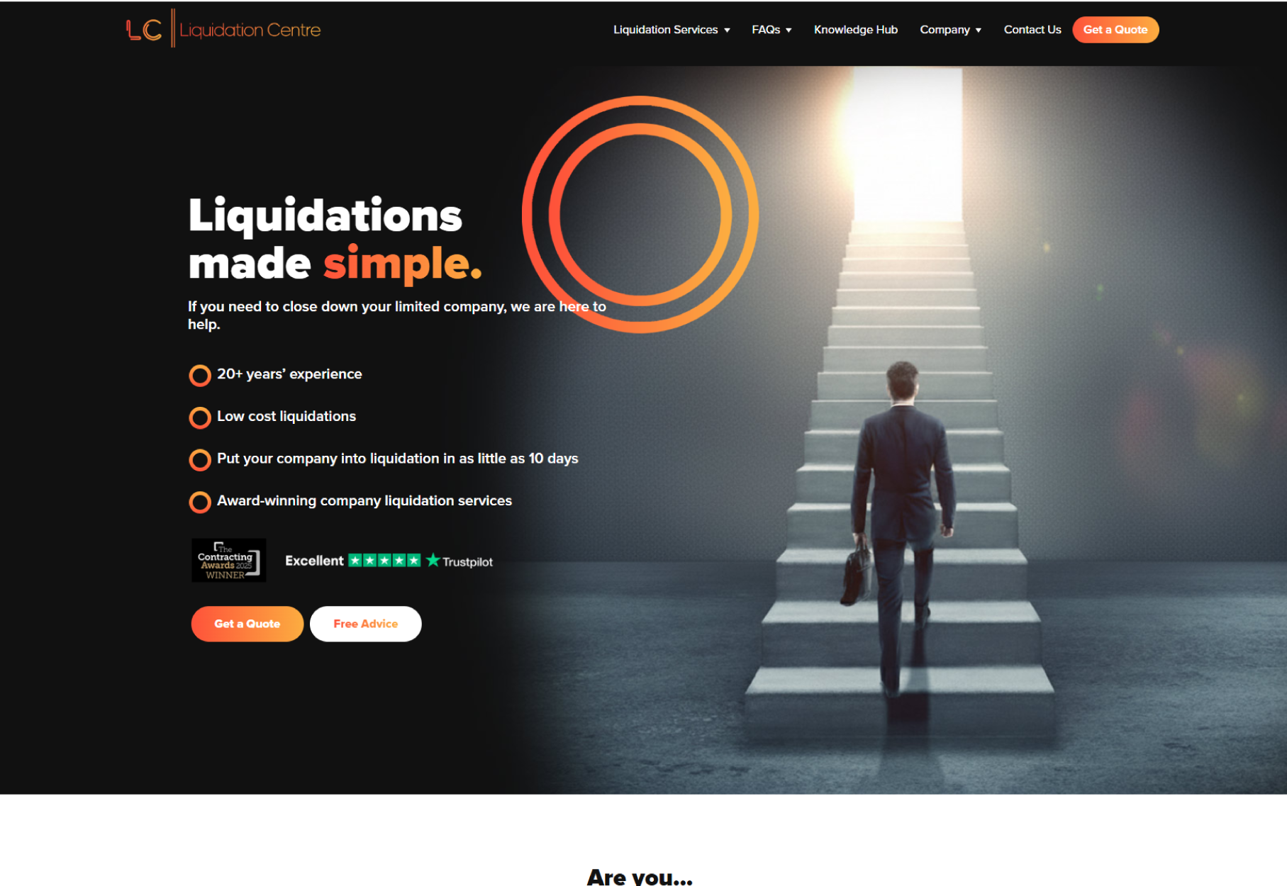 The Liquidation Centre website