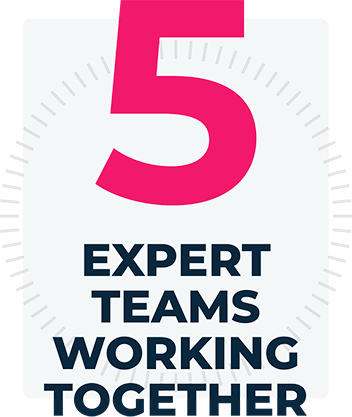 5 expert teams working together
