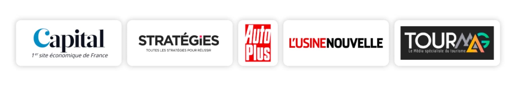 Logos of French business and tourism media