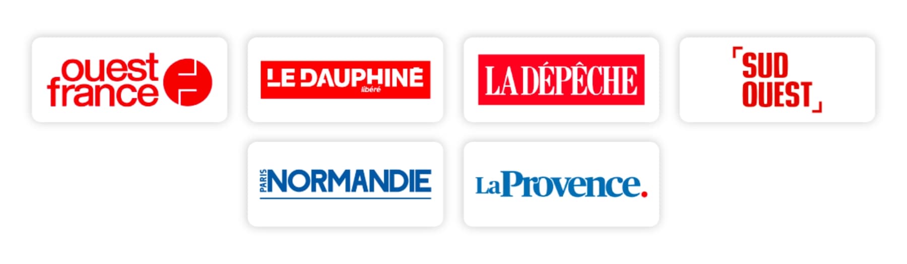 Logos of French regional newspapers in grid