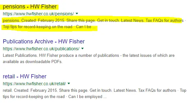 Example of bad meta description in accountancy SEO