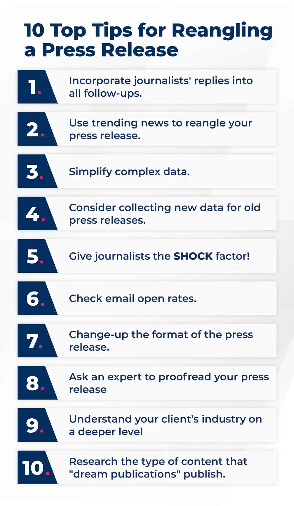 10 tips for reangling a press release