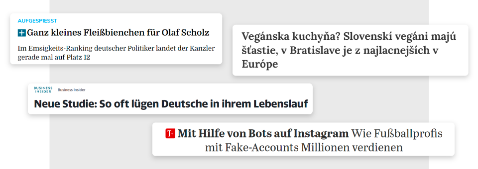 Image showing the headlines that work in Germany