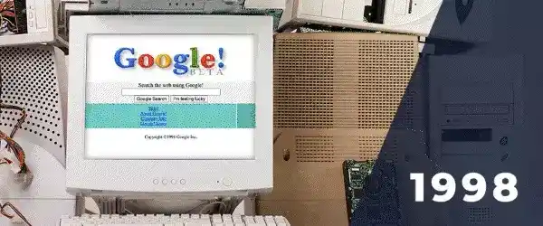 Google homepage throughout the years