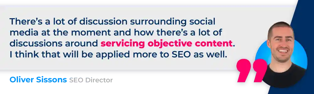 Quote from Oliver, SEO Director at Reboot