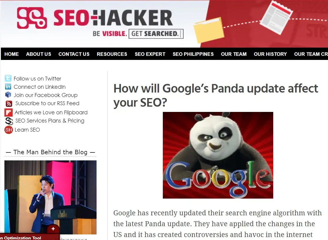 SEO Hacker reaction to Panda update